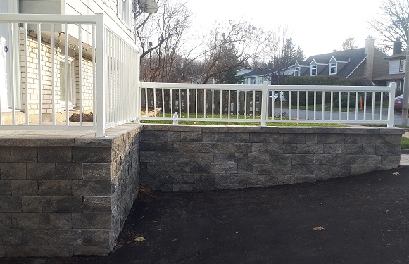 Raised steps with fencing